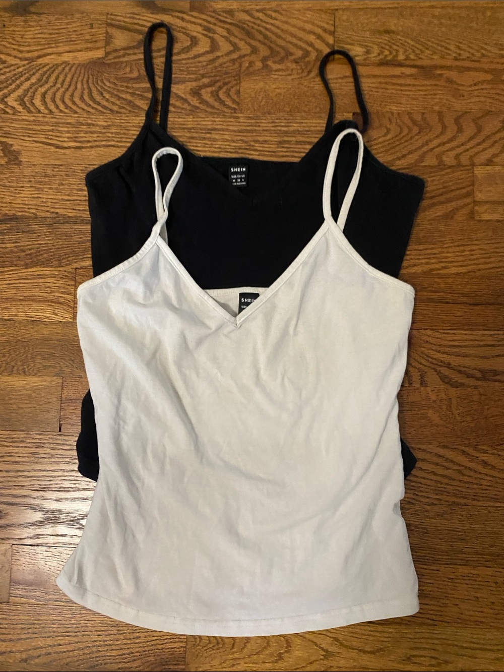 SHEIN Black & White Spaghetti Strap Camisole Duo